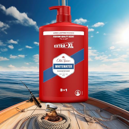 8. Bild von Old Spice Whitewater 3-in-1 Duschgel für Haar, Gesicht und Körper 1000 ml, langanhaltende Frische, Duft von Parfumqualität, Tiefenreinigung