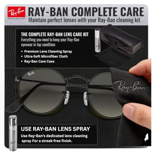 Image of Ray-Ban RB3447N ROUND FLAT LENSES Round Shaped Sunglasses for Men with Official RAYBAN Eyewear Kit
