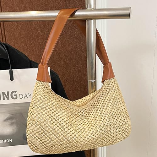 Straw Shoulder Bag for Women,Small Purse Woven Beach Summer Handbag for Women3