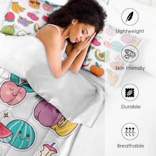 Cute-Lemon-PineappleBedding-Set-for-Boys-Girls-Bedroom-Decor-Kawaii-Fruit-Strawberry-Comforter-Set-Kids-Adult-Toddler-Bedroom-Quilted-Duvet-and-2-Pillow-Shams-Queen 51EGJ607FwL