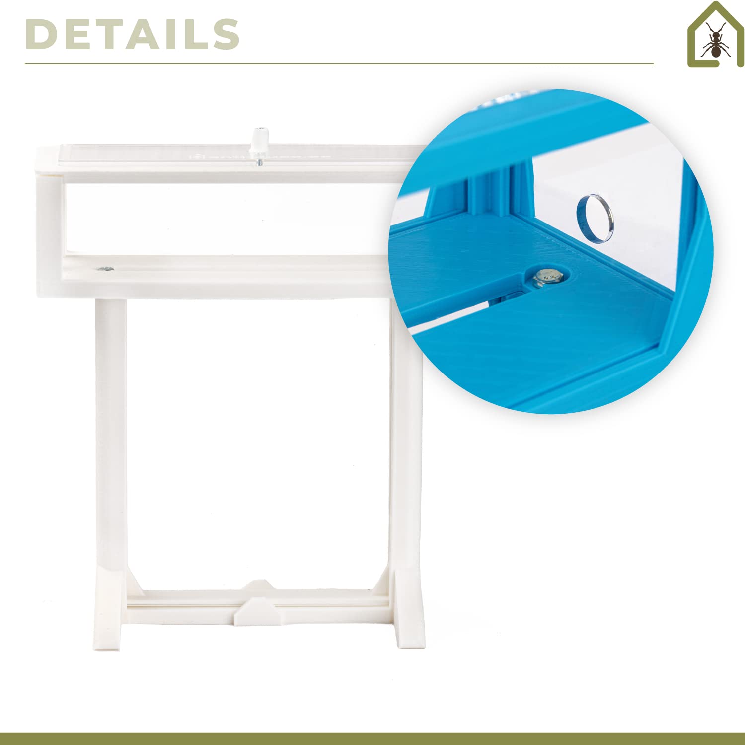 AntHouse - Formicaio di Sabbia | Kit T 3D 15x15x1,5 cm | Fattoria di Formiche Bianco | Formiche Incluse - 4