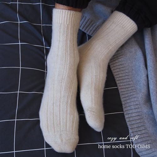 Image of 92% Merino Wool Socks Crew Cozy Heavyweight Home Travel Outdoor Super- Soft Socks, 100% Made in Mongolia