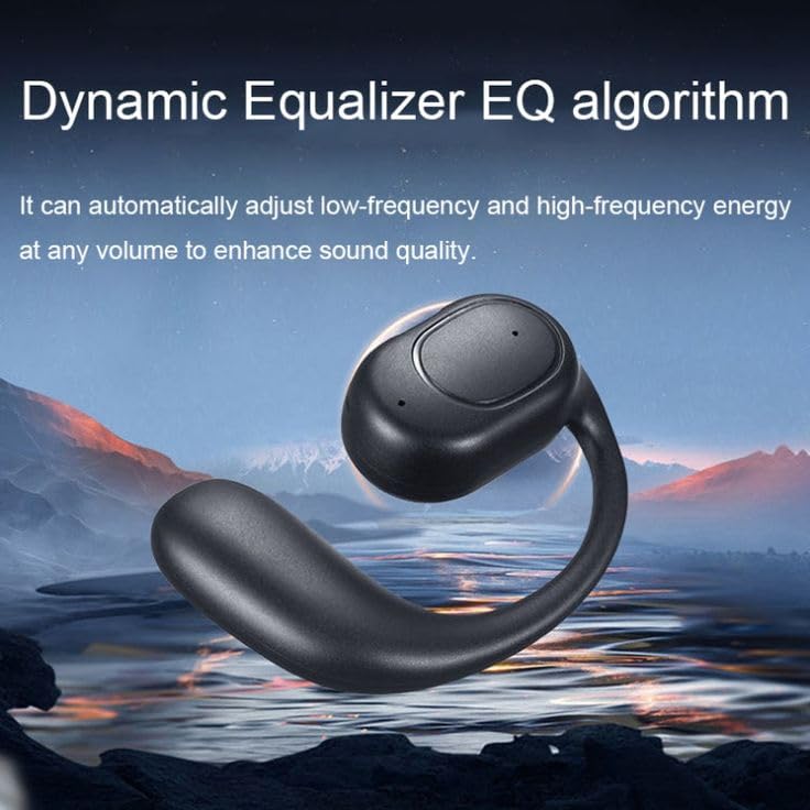 Image of Open-Ear Wireless Earphones | Bluetooth 5.3 Earbuds | Smart Sensor Motion Control | Comfortable Clip-On Design | Long Battery Life | Sweat-Resistant | Hands-Free Calling Earphones (Black)