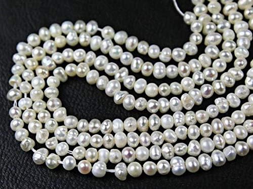 1 Strand Natural Pearl rondelle Smooth 15'' Long Strand Gemstone Beads, Jewelry Supplies for Jewelry Making, Bulk Beads, for Meditation Jewellery for Reiki Healing Mystic Gemstone 3.5mm