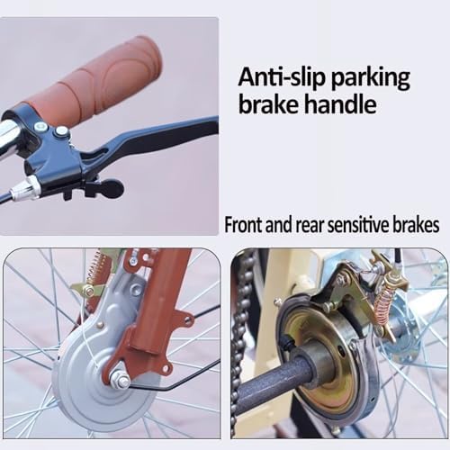 3-Wheel Cruiser Bike with Spoked Wheels, Dual Brakes, Rear Passenger Seat, Folding Pedal Assist, Front Suspension, Dual Chain Drive, Ideal for Men & Women