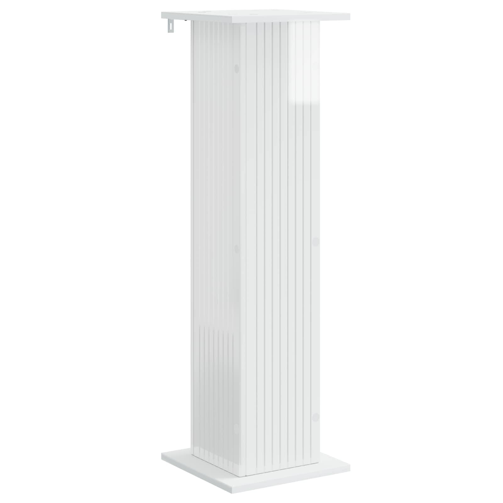 Support de Plante 2 pc Blanc Brillant 30,5 x 30 x 100,5 cm,Supports pour Plantes,899753