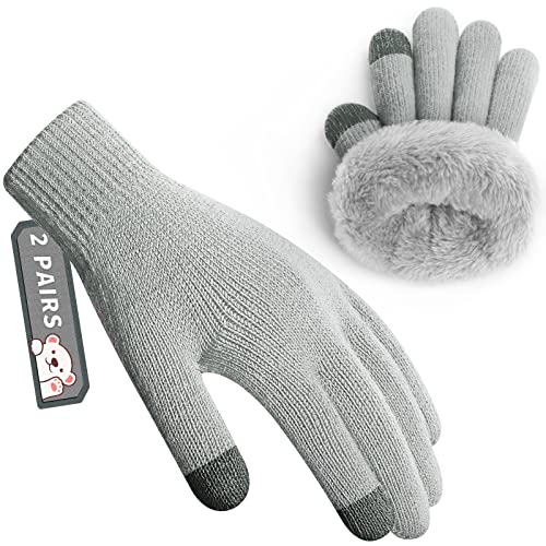 Image of Rahhint Kids Winter Gloves for Boys Girls Children Toddler Thermal Wool Knit Gloves with Insulated Fleece Lining Keep Hand Warm Gift