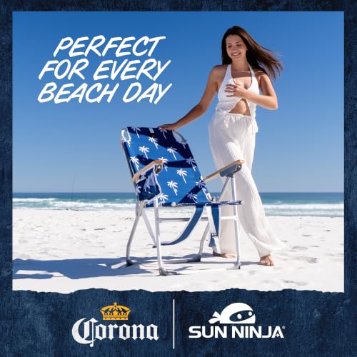 Image of SUN NINJA Folding Beach Chair for Adults with 17 inch seat Height - 1pc