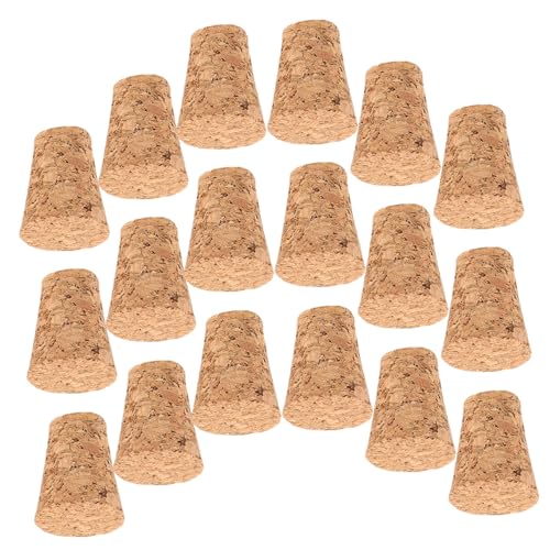 Sosoport 20pcs Natural Wood Cork Bottles Tapered Wine Bottle Corks for DIY Craft Projects
