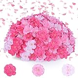 LESHABAYER Cherry Blossom Heads,100pcs Artificial Fake Silk Cherry Blossom Petals Sakura Floral Head Decor for Craft Wedding Party Cap Dress DIY Supply (Peach Pink)