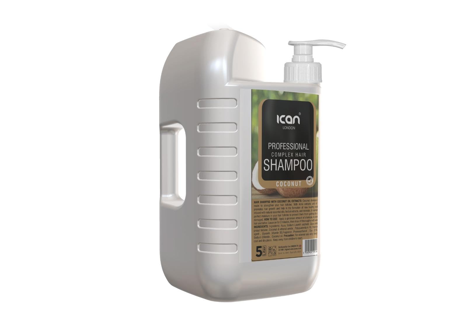 ICAN LONDON Coconut Oil Shampoo Salon -5L Gallon - Improved Formula