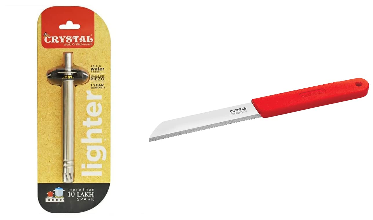 Crystal Li003 Slim Line Stainless Steel Lighter, Multicolour