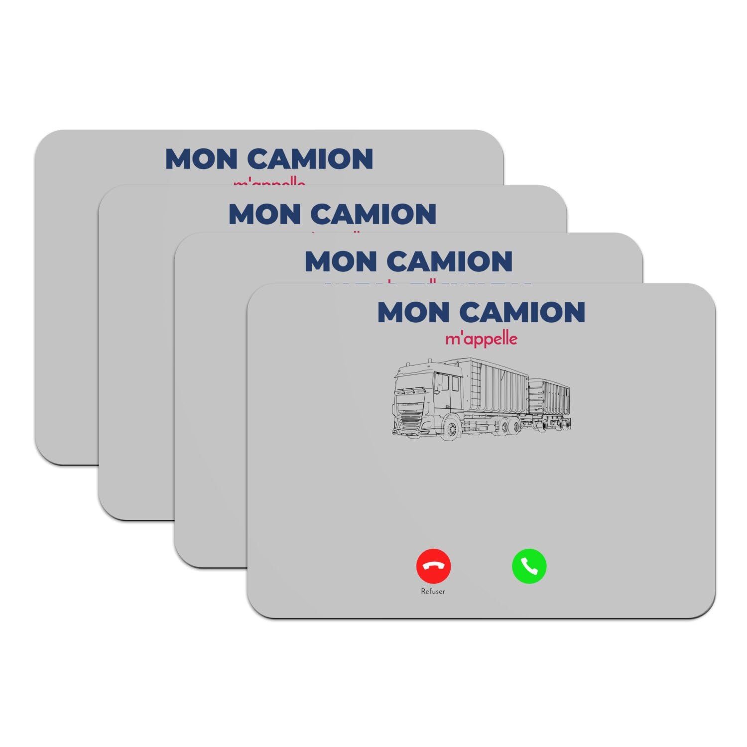 Sets de table gris camion passion voyage pour camping-car et repas