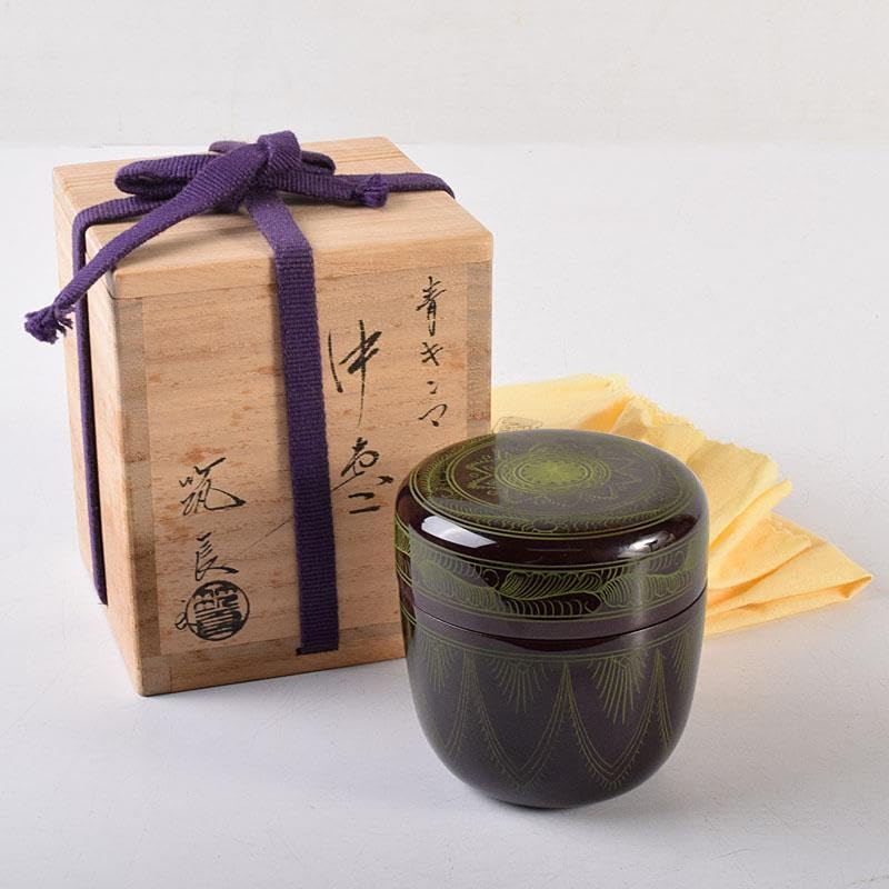 Amazon.co.jp: 茶道具 山中塗 築城築良作 青キンマ棗 共布共箱 V 7228