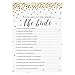 Juvale Bridal Shower Games - 250-Piece Set for 50 Guests, 5 x 7 in Gold Polka Dot Cards - Wedding Shower Games for Bridal Party Favors & Wedding Advice Cards