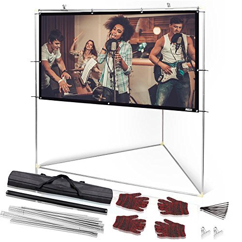 Pantalla portátil para proyector Pyle 84 pulgadas blanca mate miniatura 4