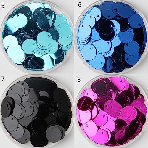 Queenbox 150pcs 10mm Flat Round Bling Sequin with Hole, Loose Paillettes Spangles Beads for Halloween Christmas DIY Arts Craft Garment, Orange 5