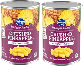 No Sugar Added Canned Crushed Pineapple in Pineapple Juice (2 Cans, 20 oz. Each)