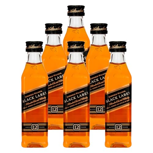 Johnnie Walker Black Label Whisky Escocês Miniatura 50ml 6 Unidades