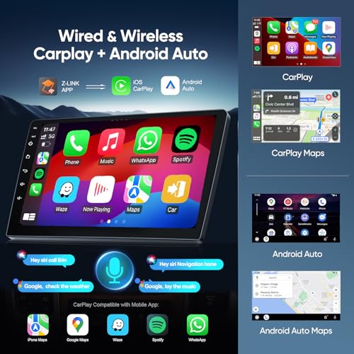 Image of Car Stereo Radio for Toyota Tacoma 2005-2015 with Wireless Carplay & Android Auto /9 Inch Touch Screen /Android13 /FM RDS /GPS Navigation /HD Backup Camera (4GB+64GB)