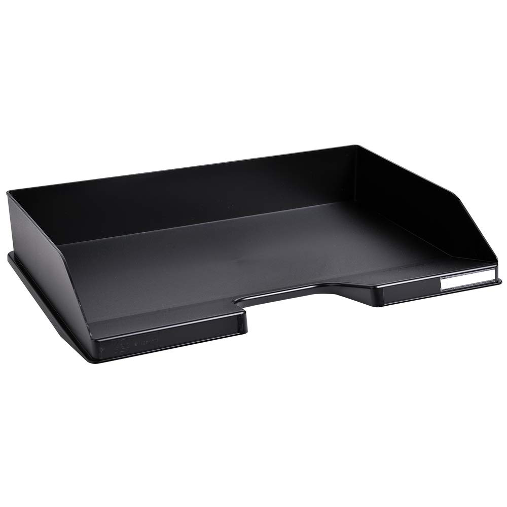Exacompta Black - Ref 11714D - Set Of 8 Combo Italian Letter Trays - Dimensions 25.5X36.5x6.5cm - Blue Angel Certified - Capacity 500 Sheets