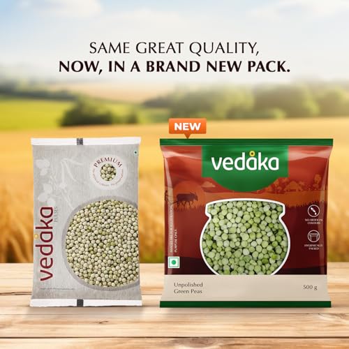 Image of Amazon Brand - Vedaka Unpolished Green Peas | 500 G | Premium Green Peas
