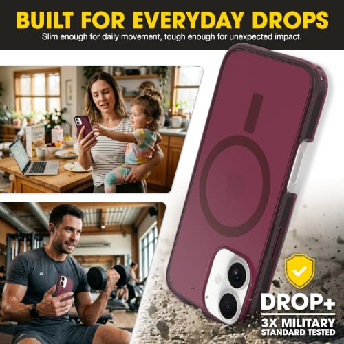 Image of OtterBox iPhone 16 Plus - Symmetry Series Slim MagSafe Case - Up Beet | 3X Military Drop Protection - Slim - Shockproof - Pocket-Friendly - Raised Edges - Anchor Points - Non-Retail Packaging