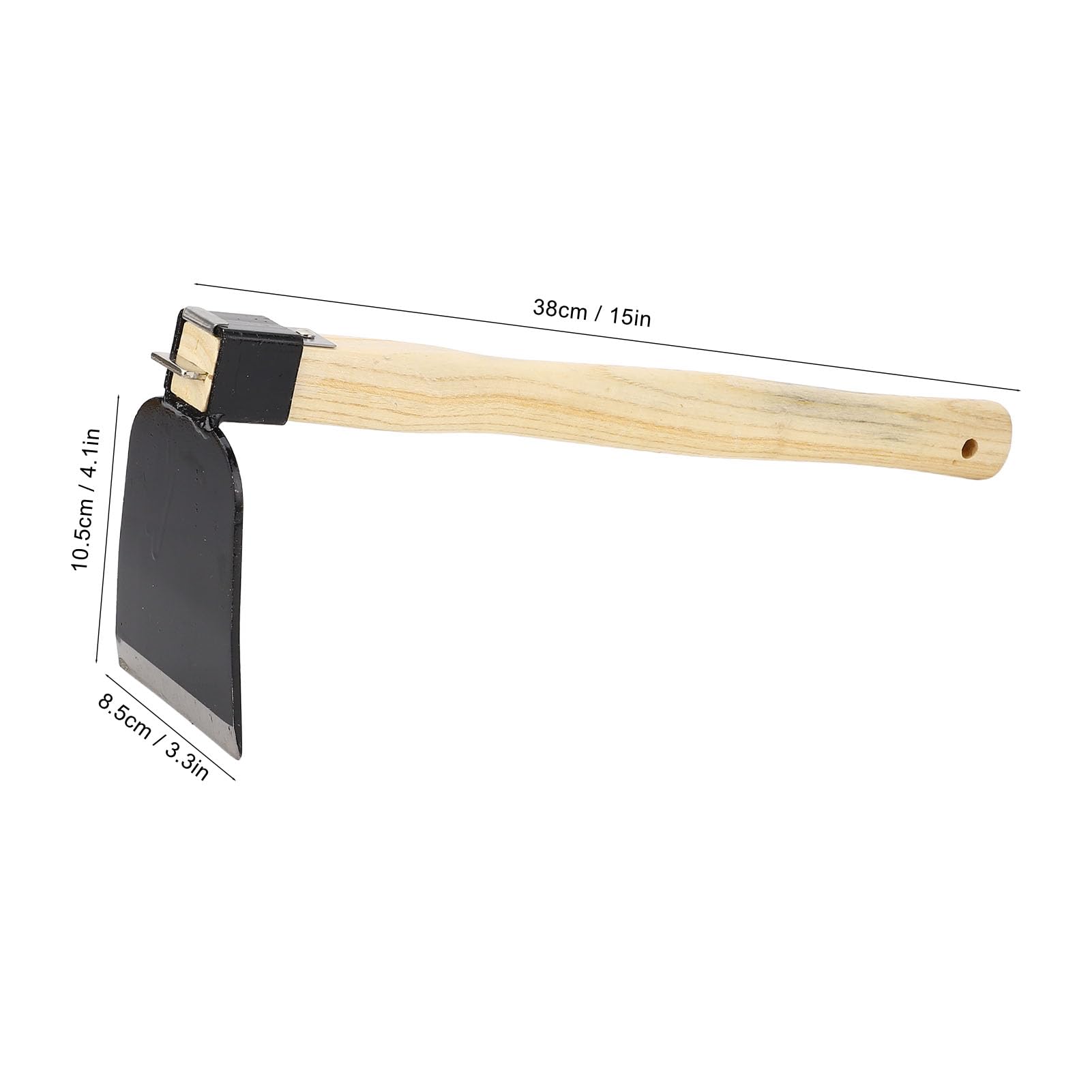 Azada de Mano con Mango de Madera, Azada de Jardín para Deshierbe y Plantar