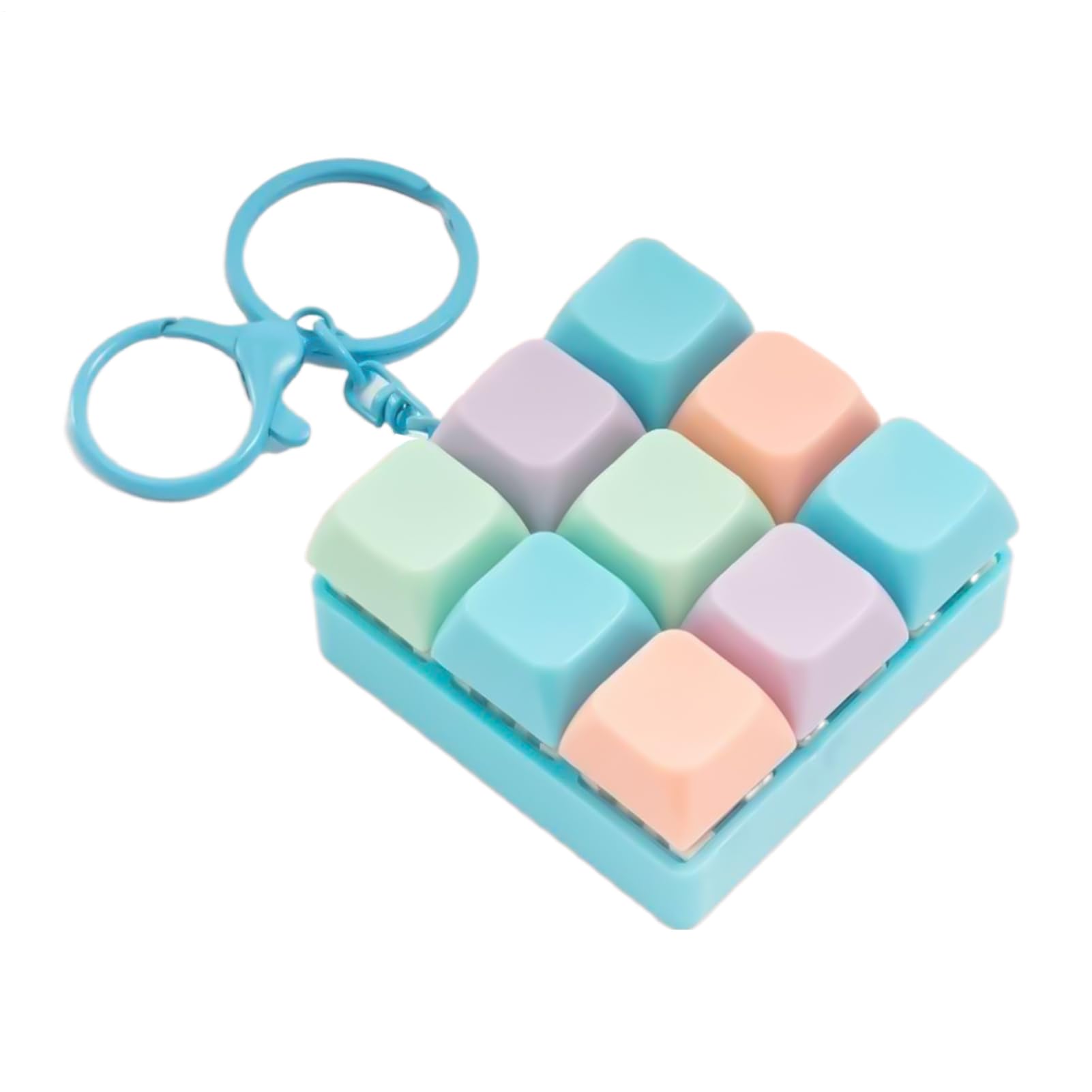 Clicky Keyboard Fidget | Keyboard Fidget Toy | 9-in-1 Keyboards Fidgets Keychain Toy | Detachable Reconfigurable Finger Clicker Button - For Adults Women Men Kids