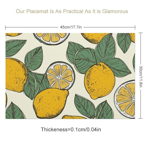 Sets de table antidérapants en vinyle citron pour protéger la table des taches