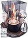 BIO nach günstig Kaufen-Firell Bioethanol Tischkamin mit [Tornado-Flamme] - Ethanol Tischfeuer Indoor & Outdoor | Feuersäule mit über 2h Brenndauer | Sicheres Tisch Kamin Feuer geprüft nach DIN EN 16647 | Bio Feuerstelle
