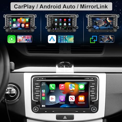 Hexinex 7 Pollici Android (4+64GB) Autoradio 2 Din Con 4G Sim Carplay Android Auto Per Vw Golf 5 6 Polo Passat Skoda Seat Tiguan, Car Radio Lettore Cd Bluetooth Sd Gps Comandi Al Volante - 3