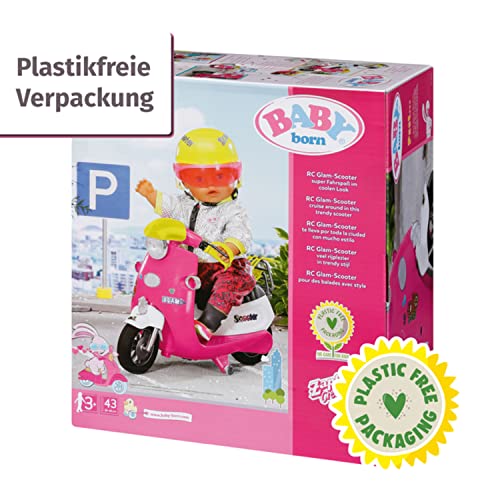 BABY born City RC Glam-Scooter, ferngesteuerter Roller für Puppen mit Lichtfunktion, 830192 Zapf Creation, Rosa