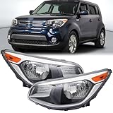 Pair Halogen Headlights Headlamps Assembly for 2014-2019 Kia Soul KI2502167 KI2503167 92101-B2270 92102-B2270 Left&Right Not Come with Bulbs DOT/SAE-Certified