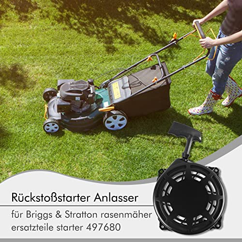 Seilzugstarter für Briggs & Stratton Rücklaufstarter Seilzugstarter 497680 498144 Handstarter Rasenmäher Starter Recoil Starter