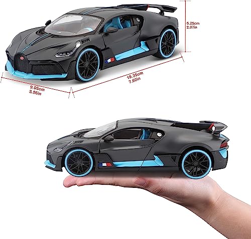 Image of LONGMIRE Metal Pull Back Diecast Car Pull Back Model with Sound Light Boys Gifts Toys for Kids Pack of 1, Multicolor (Bugatti Divo)