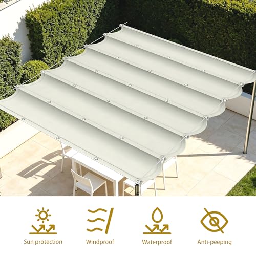 Voile d'ombrage rectangulaire vague 350x520 cm imperméable avec œillets renforcés - 4