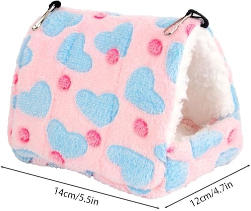 Miniatura 2 de MiOYOOW Cama de invierno cálida para hámster, hamaca colgante de loro para el hogar, cama suave para mascotas pequeña con diseño de gancho para