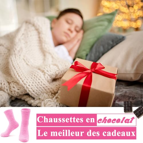QXRXN Chaussettes Femme Fantaisie Chaussettes Chaudes Femme Antidérapantes Chaussettes SI TU VOIS ÇA APPORTE MOI DU CHOCOLAT, Chaussette Rigolote Femme Humour Idee Cadeau Noel Anniversaire 39 42 – vue 7