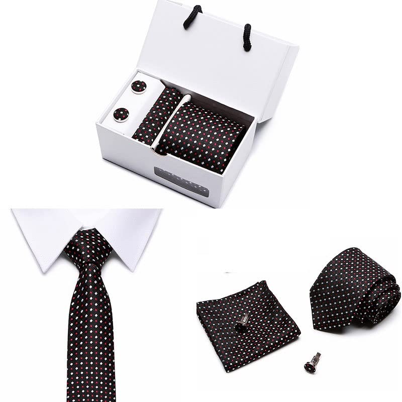 Set de corbata, pañuelo y gemelos para hombre miniatura 3