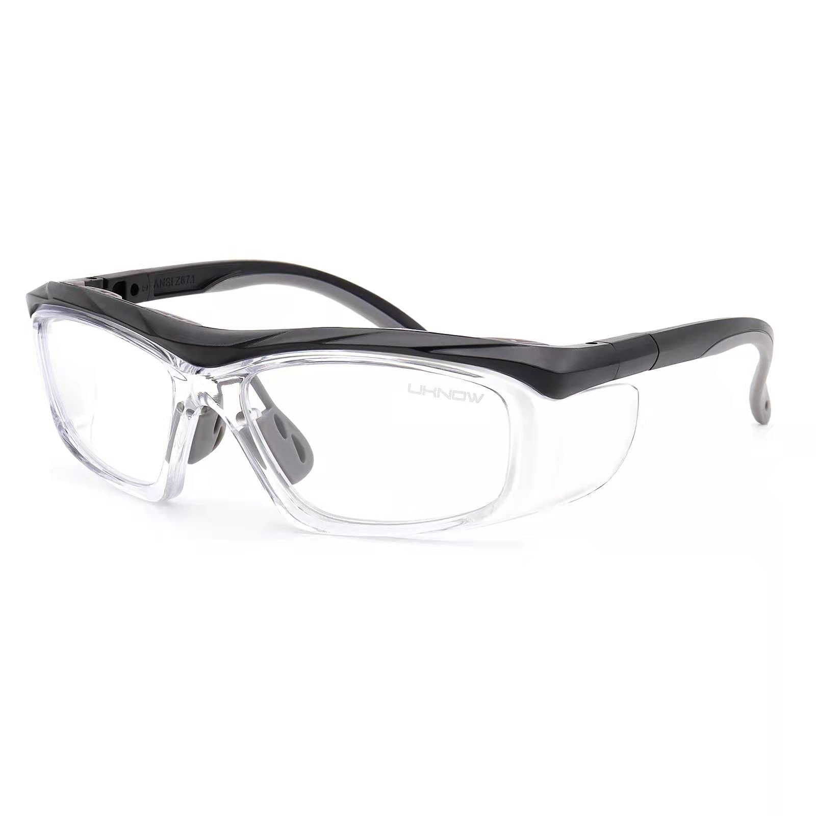 UKNOW Safety Glasses Eye Protection, Anti Fog Safety Goggles with Clear Wraparound Lenses, ANSI Z87.1 Protective Eyewear