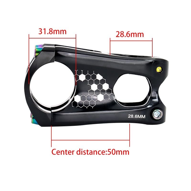 Potencia MTB Vástago de Bicicleta 50mm MTB Alta Resistencia 0 Grados Aumento FR XC Am Enduro for Manillar 31,8mm 28,6mm dirección Potencia Bicicleta