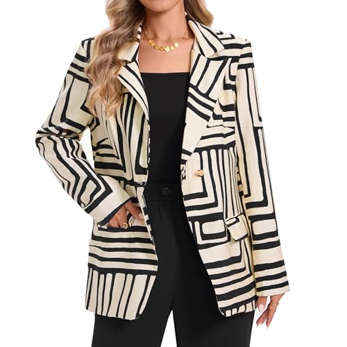 Women's Long Sleeve Notch Lapel Work Suit Blazers Open Front Causal Jacket Outwear with Pockets4