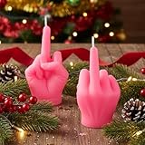 2 Pieces Small Middle Finger Aesthetic Candles Soy Wax Hand Shaped Candle Funky Room Decor Aesthetic Cool Trendy Modern Hippie Danish Room Decor