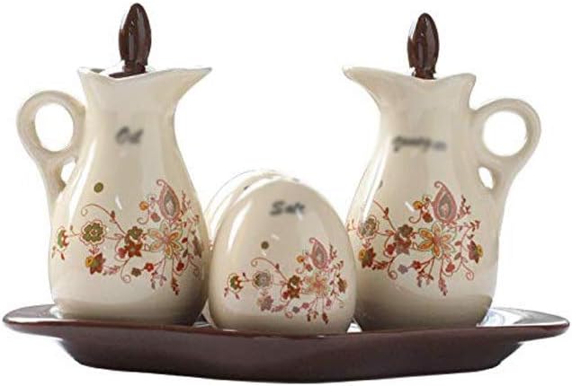 Condiment Jar Ceramic Seasoning Box Salt Shaker Pepper Shaker Seasoning Container Container Seasoning with Lid and Jars