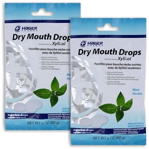 Hager Pharma Dry Mouth Drops - Mint - Gluten Free - 2 oz (Pack of 2) Cover