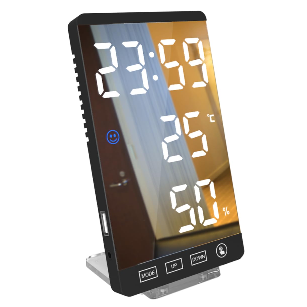 Reloj Despertador LED Negro con Pantalla Digital y USB