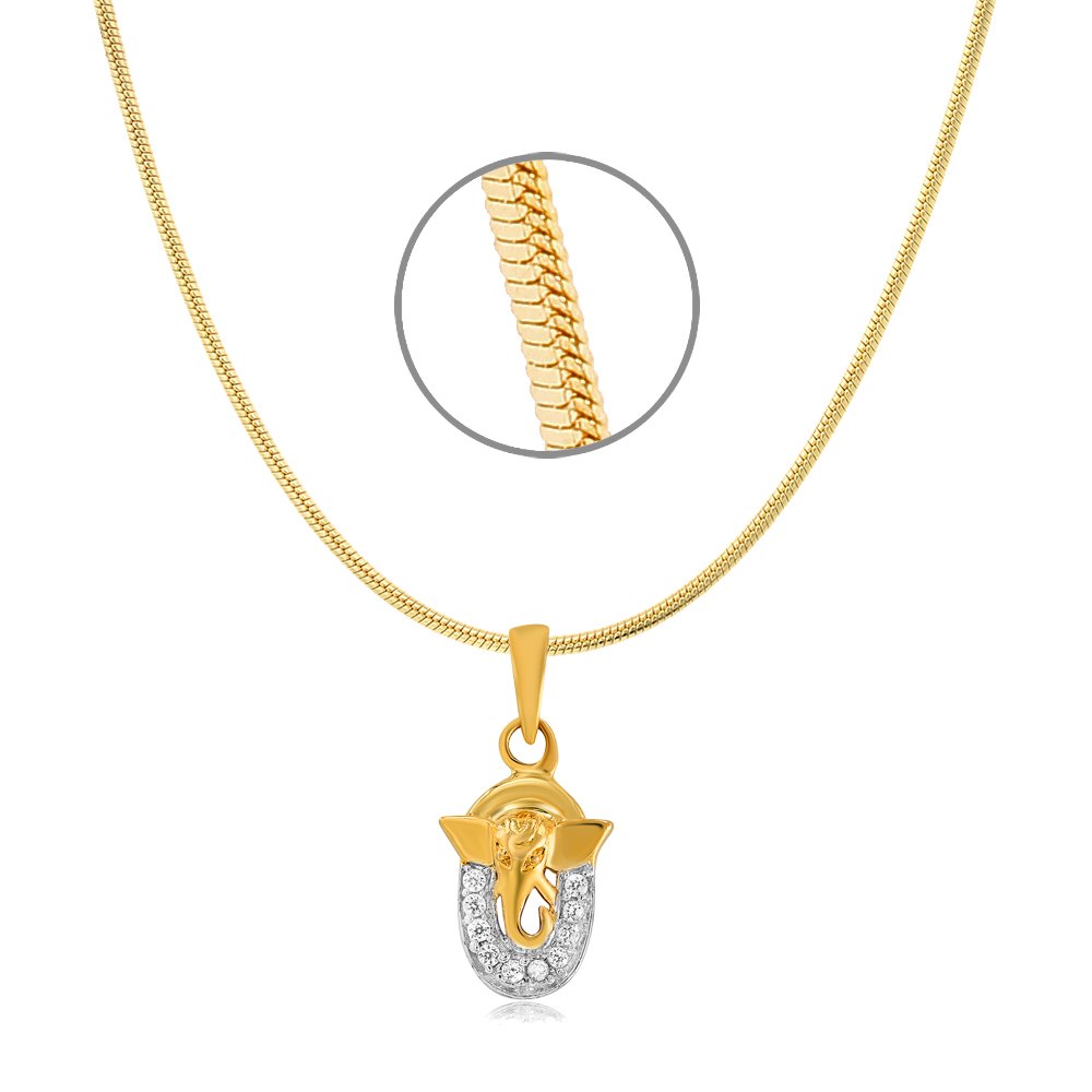 Vinayaka Pendant Necklace Gold Plated Hindu Religious Jewelry Gift