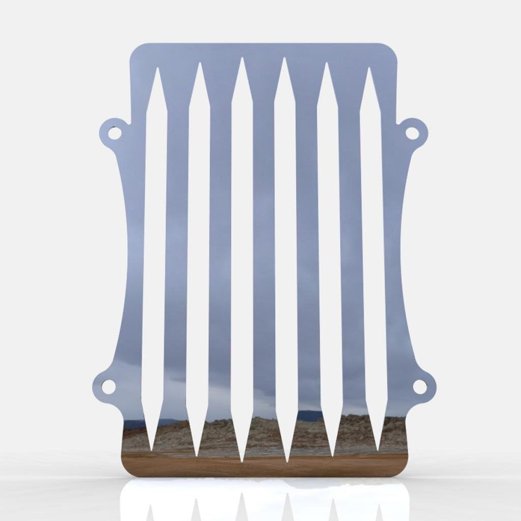 Blade Polished Stainless Radiator Grill fits: 2007-2014 Kawasaki Vulcan 900 Custom VN900 Custom - Ferreus Industries - GRL-117-11-02