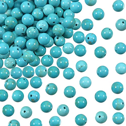 4/6/8/10/12mm perline di pietra turchese Howle blu naturale per accessori braccialetto fai da te creazione di gioielli 15''  36